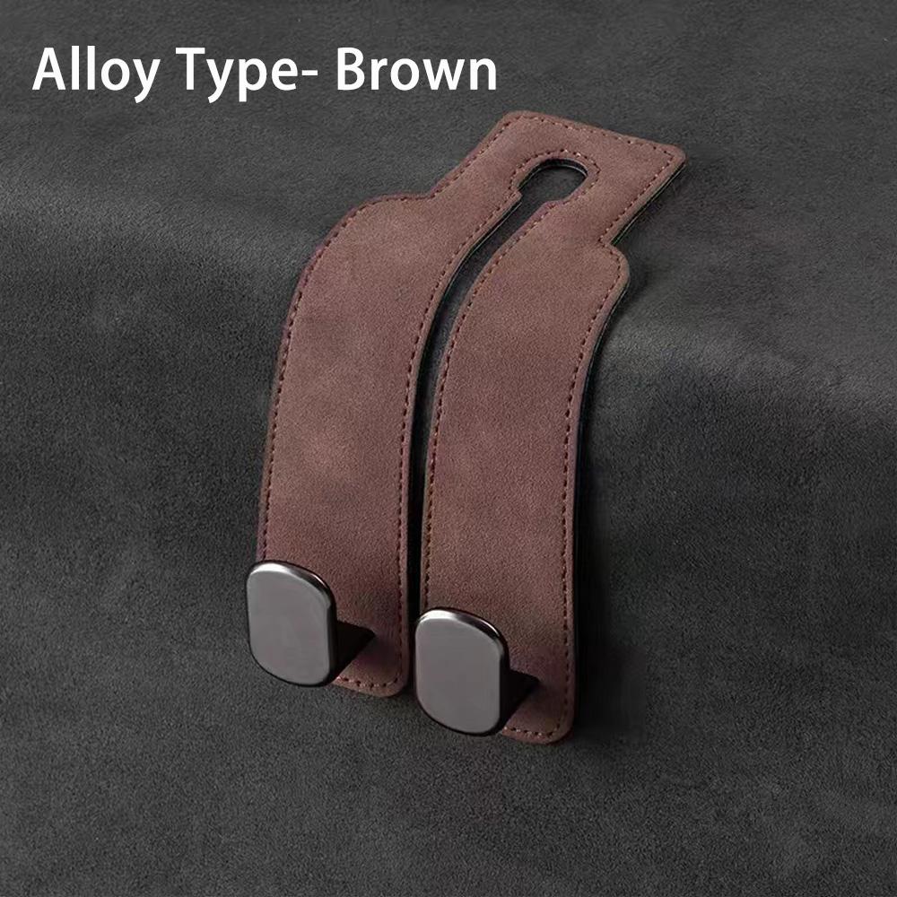 Hochwertiger 2-in-1-Haken für die Kopfstütze im Auto, Premium-Wildleder, Doppelhaken zum Aufhängen der Rücksitze, 20 kg, großer, belastbarer Haken aus Legierung, universell einsetzbar