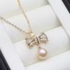 Wedding Natural Fresh Water Pearl Pendant Woman,White Cultured 925 Silver Pearl Pendant Jewelry Wife Mother Birthday Gift Pink
