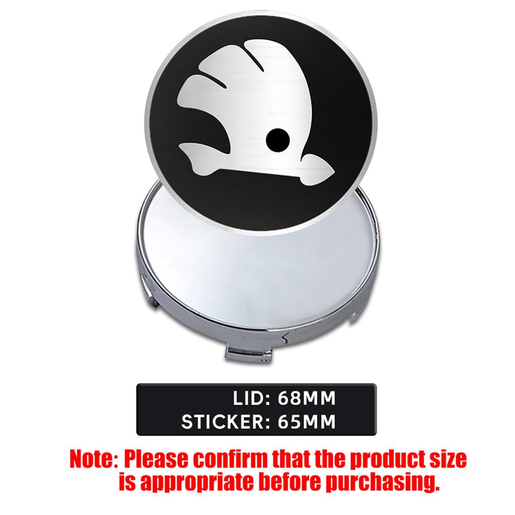 DDWO5 56/60/65/68MM Car Wheel Center Cover Badge Sticker Hub Cap Accessories For Skoda Kodiaq Octavia Enyaq Kamiq Scala Rapid MK2 MK3