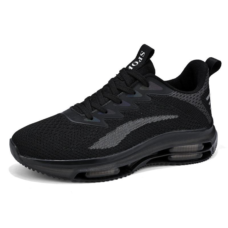 Large Size Sports Shoes Fly-woven Mesh Air Cushion Shock-absorbing Running Shoes Soft-soled Travel Shoes