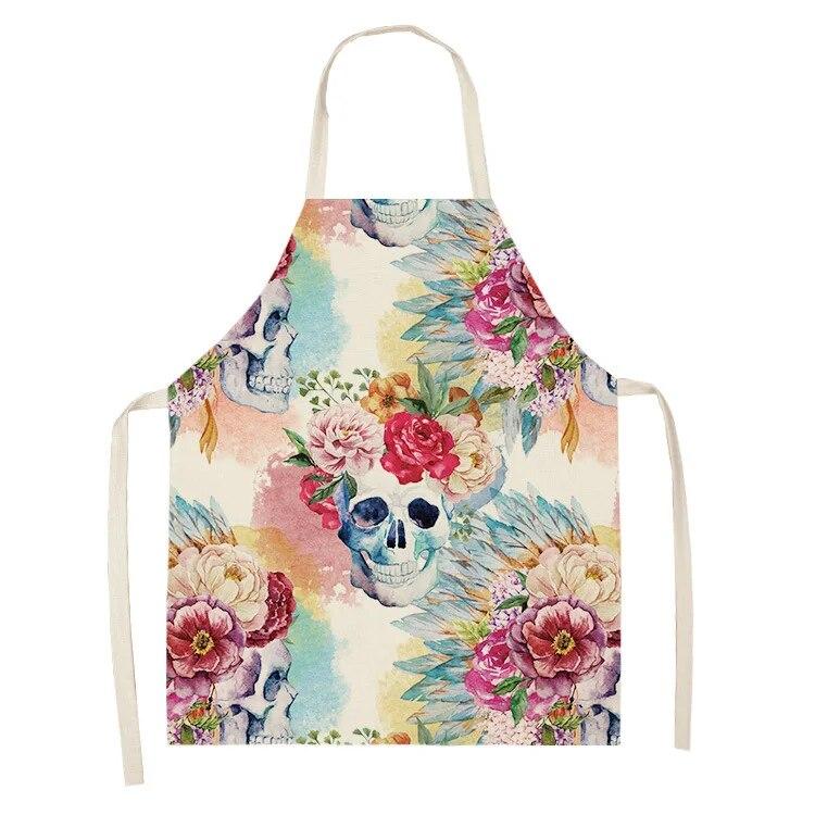 Bytové dekoraceKuchyněPečící doplňkyKuchyňská zástěraDoplňky do kuchyňského nádobí s motivem lebkyZástěry série Flower Skull