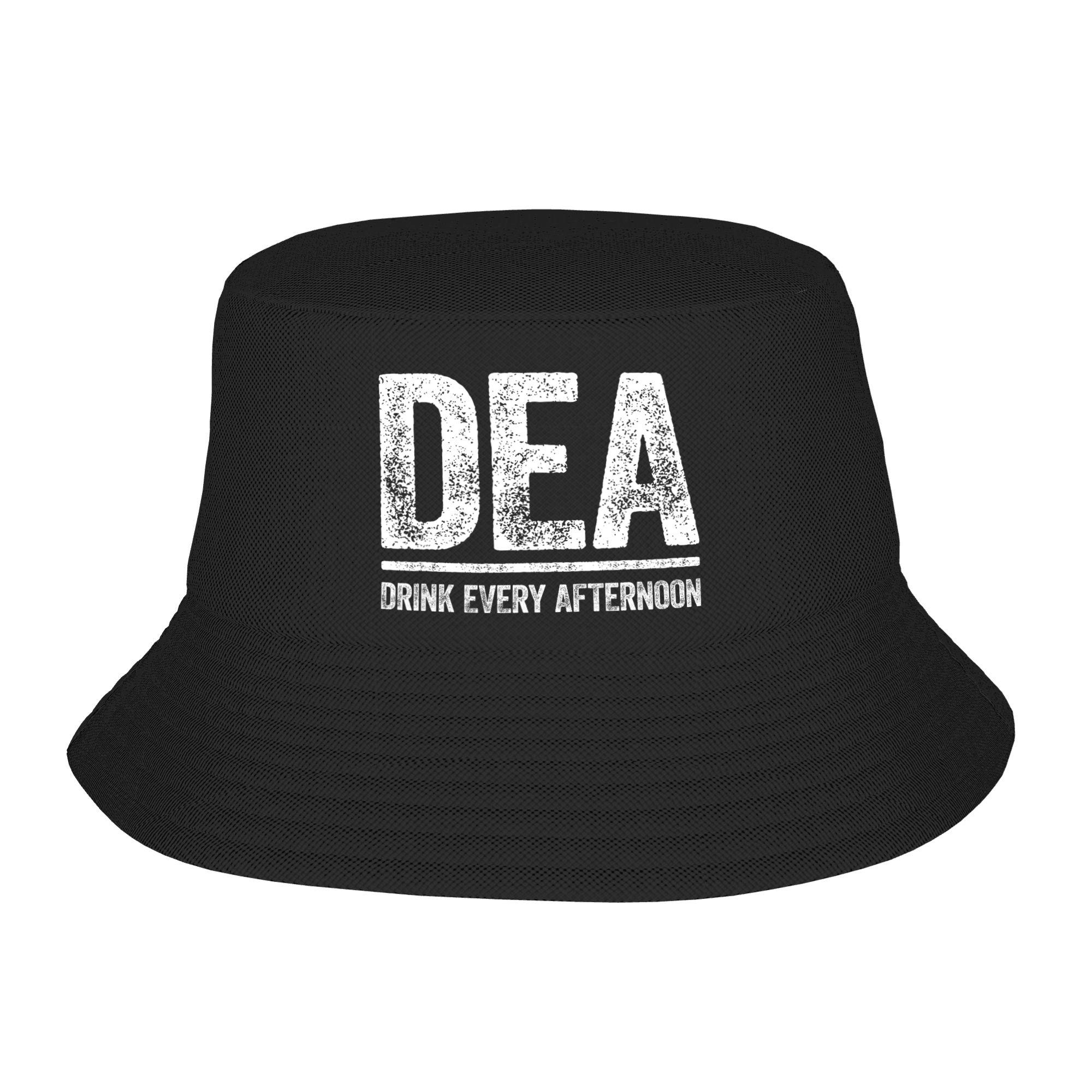 

DEA Drink Every Afternoon Панама Гавайские Рыбацкие Кепки Дышащие Дорожные Туристические Кепки от Солнца для Женщин Классическая Кепка с Графикой One Size