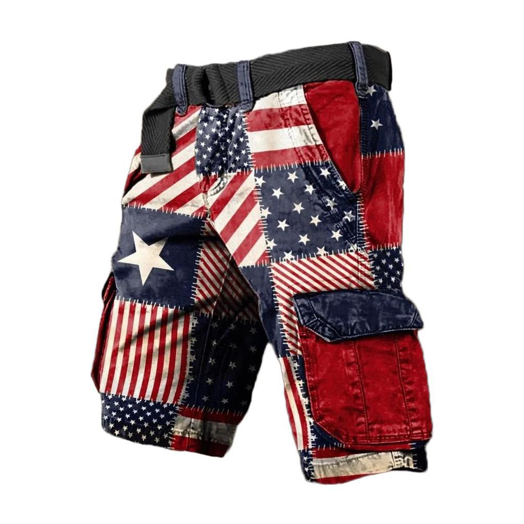 Herren Sommer Bedruckte Outdoor-Shorts Herren Lockere Mehrzweck-Taschen-Shorts