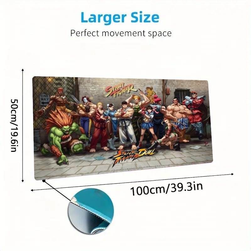 Game Street-Fighter Color Mouse Pad Large Gaming Table Cushion Non-slip Laptop Tablet Big Mousepad XXL Mat Mini PC Playmat With Lock edge