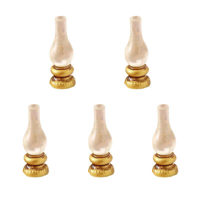 5Pcs Dollhouse Simulation Retro Wall Lamp Oil Lamp Model Dollhouse Furniture Decoration Kid Pretend Play Toys