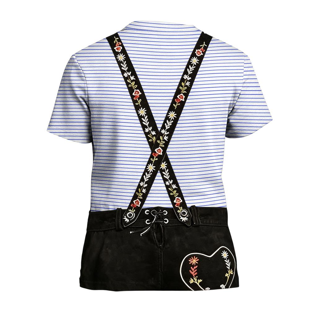 Herren Oktoberfest Vintage Print Kurzarm T-Shirt Lockere Passform Sommer