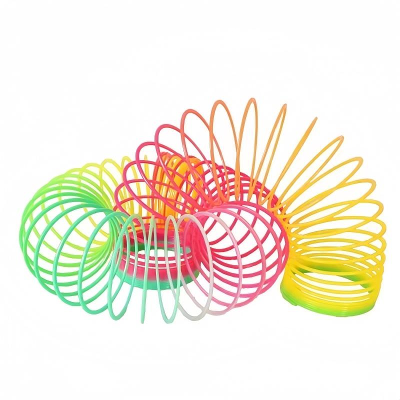 Rainbow Circle Fun Folding Toy Material Spring Coil Children's Creative Magic Party Party Funny Tool Colorful Elastic Pen Holder