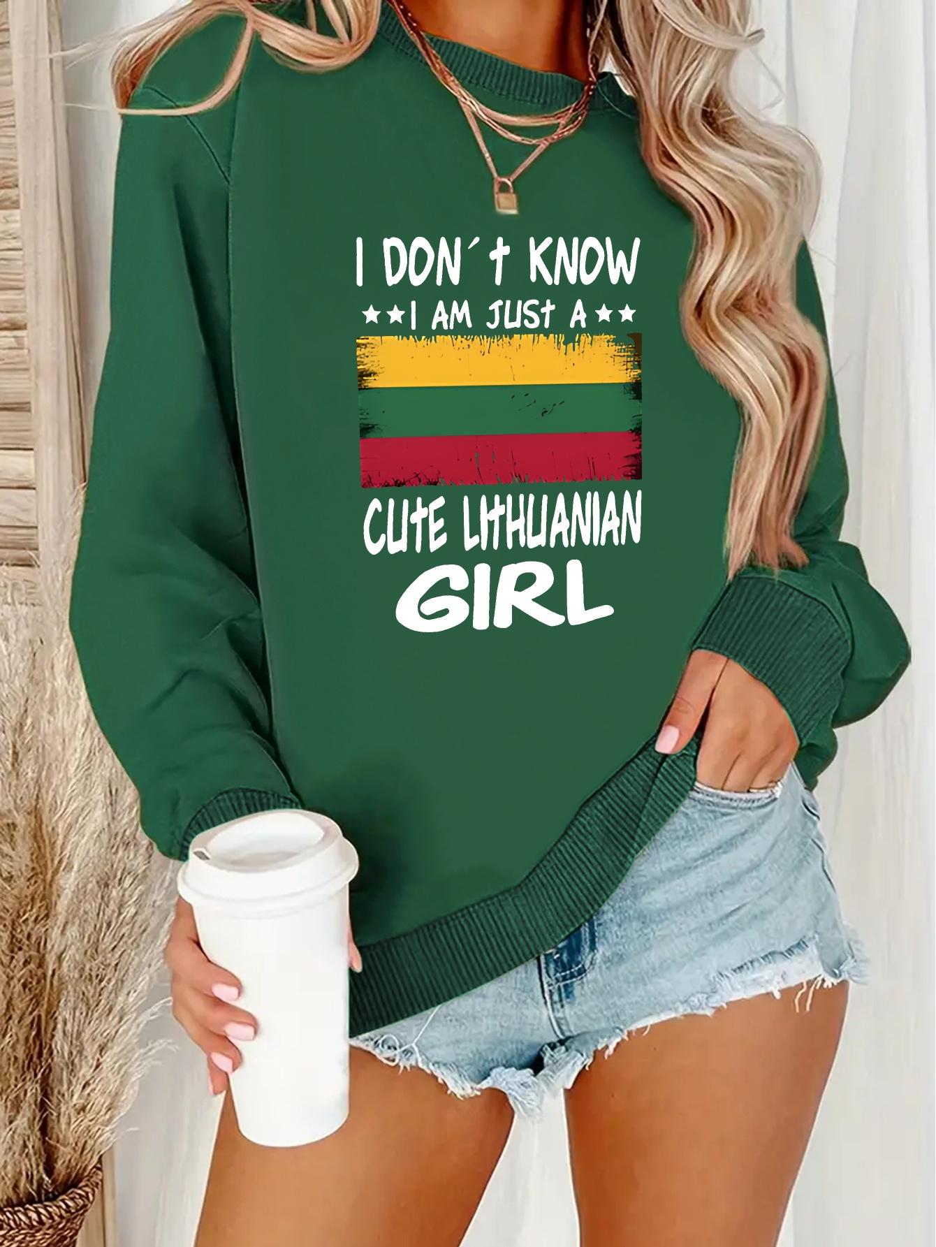 

Cute Lithuanian Girl National Flag Art women s sweatshirts XXL зелений