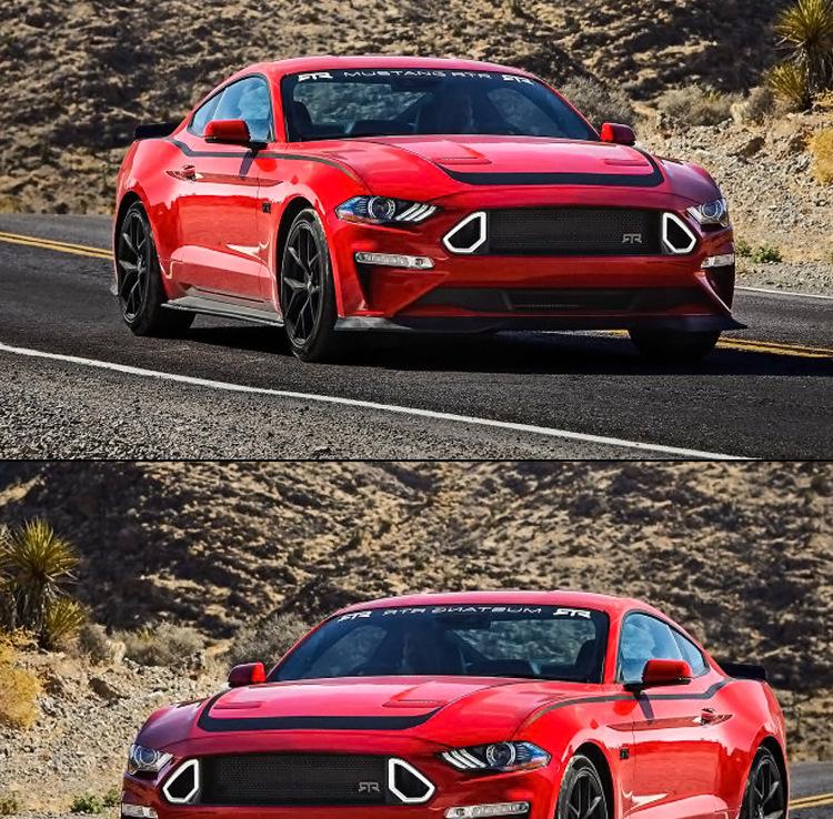 Compatible Ford Mustang 2015-2023 RTR Side Skirt Decorative Strips, Injection Molded PP