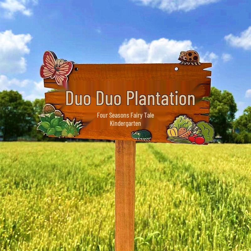 Garden & Flower Sign: Standing or Hanging Identification for Vegetable Gardens, Parks, and Kindergartens
