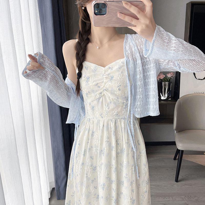 

Floral Camisole Dress & Sun Protection Cardigan Set - Spring/Summer 2026 Collection: Sweet & Gentle Style S