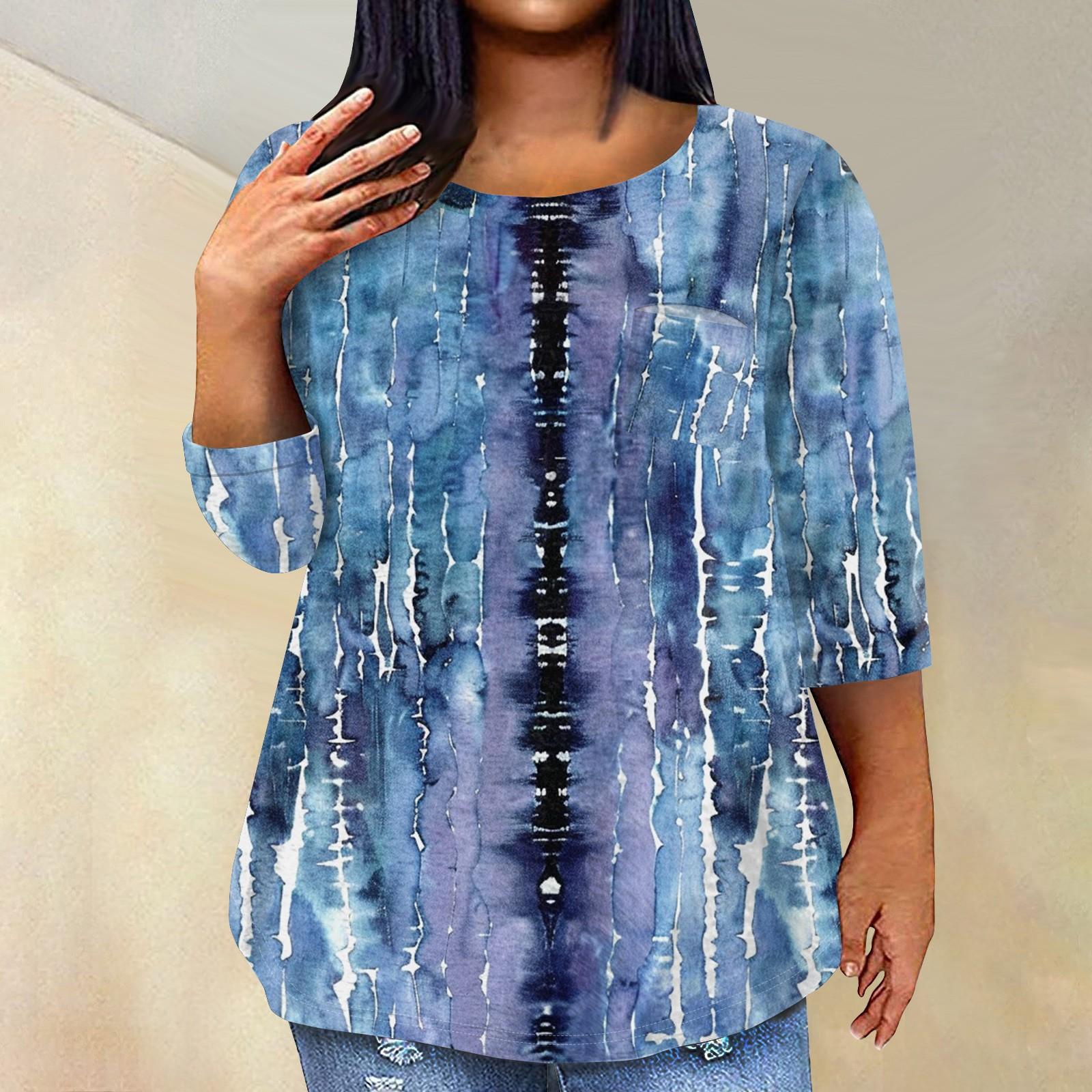 

Женский модный повседневный пуловер с круглым вырезом и рукавом три четверти с принтом XXL