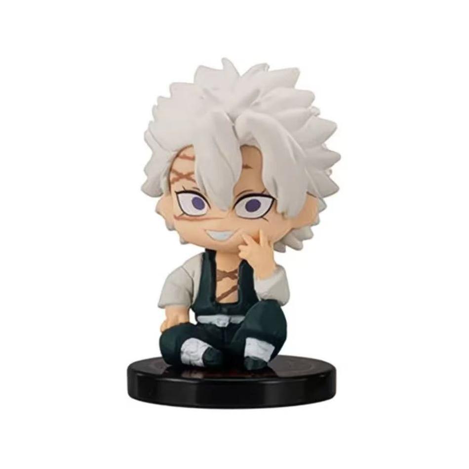 5pcs Q Version Demon Slayer Sitting Ghost Doll Tanjiro Nidouzi Inosuke Zenizu Toy Figural PVC Model Gift