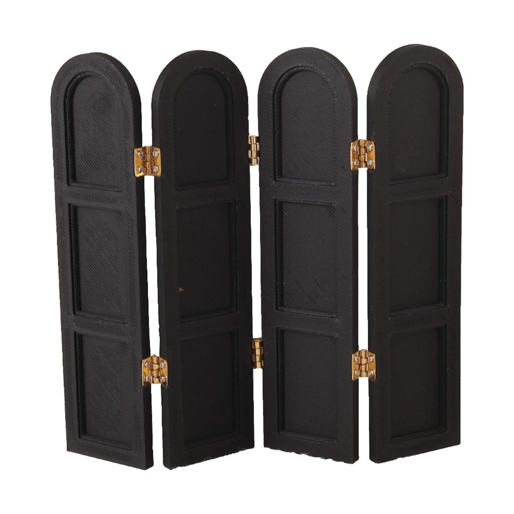 Miniature Room Divider Screen With Foldable Panel For 1:12 Doll House Scene Setting And Craft Model Collection Decors