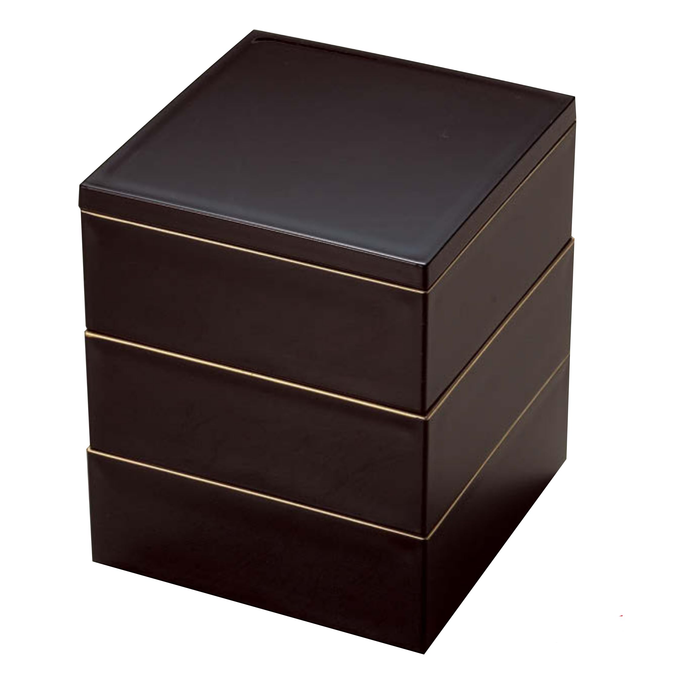 

Wakaizumi Lacquerware Mini Lunch Izumi Red Lacquer Gold Box, 4-inch Saiju, Interior, Rim, 3-Tier, Heavy-Duty, H-150-25A