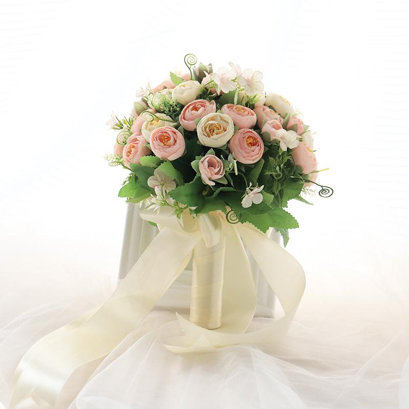 Korean Style Bridal Bouquet for Weddings - Artificial Flower Ball for Bridesmaids & Photo Props