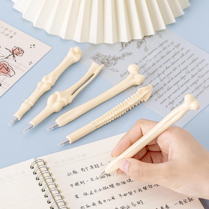 5Pcs/Collection Funny Lifelike Bone Shape Ballpoint Pen School Workplace Writing Supplies Gift Stationery Korean Station Practical Use
