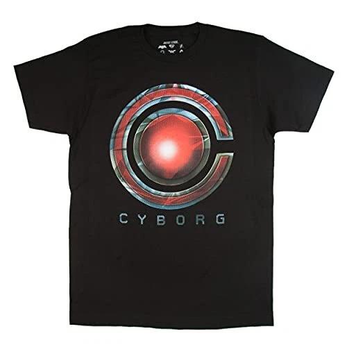 Cyborg Symbol Justice League Movie Men s T-Shirt- XLarge Black 3XL