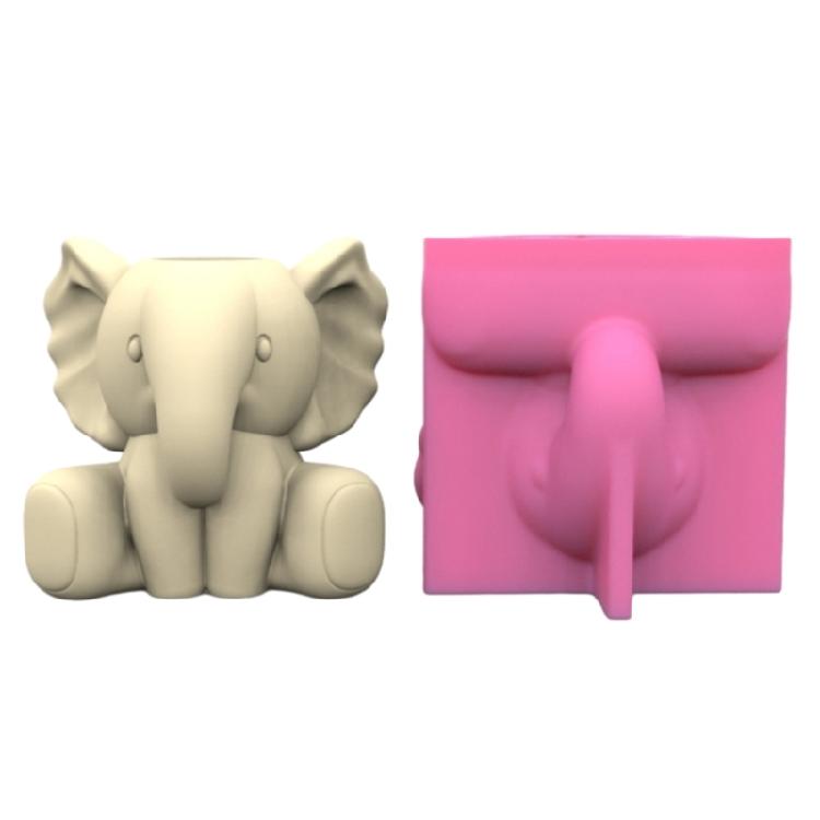 

Flower Pots Mold Silicone Mould for Pencil Holder Elephant Shaped Accessories 1