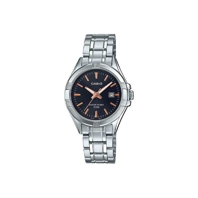 Casio Standard Series Fashion Trend Business Casual Classic Urban Quartz Watch Women watches Black LTP-1308D-1A2V Black Dial