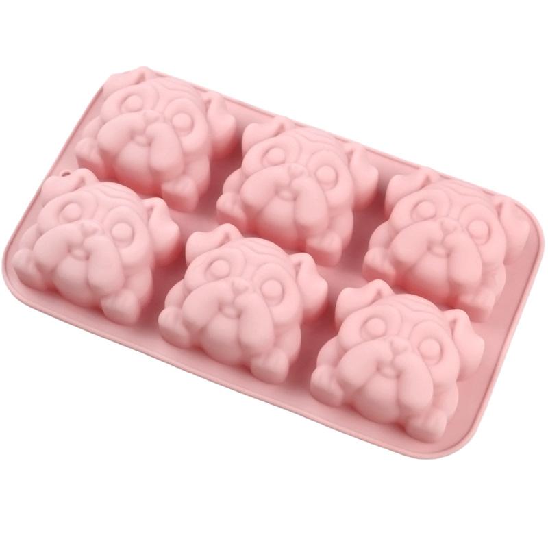 1Pcs Cartoon Animal Swan Love Soap Candy Cookies Ice Cube Tray Mold Bulldog Chocolate Silicone Mold Kitchen Baking Tools!