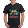 Fashion Men's Black T-shirt Maitresse Print Pattern Series Casual  Street Casual Sports Round Neck Top Men's Clothing
