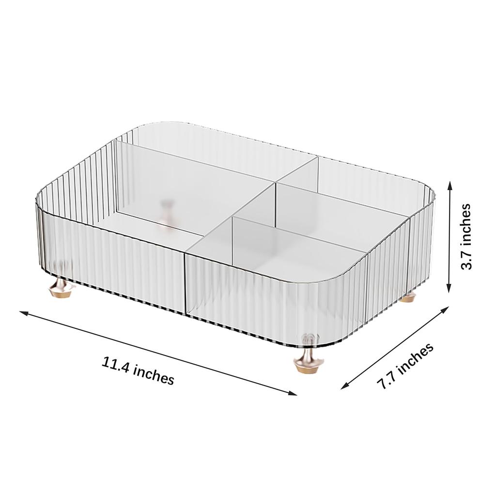Bathroom Vanity Tray Large Capacity Perfume Organizer for Dresser Clear Desktop Storage Box for Lotion Bottle Cosmetics Skincare