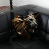 B-Black Gold Animal Pillow Luxury Decor Cushion Cushion Cover Pillow Case Anti-Dustmite Invisible Zipper Silky Plush Cushion