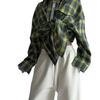 2024 Retro Plaid Loose Shirt: Fashionable Spring/Autumn Style for Women