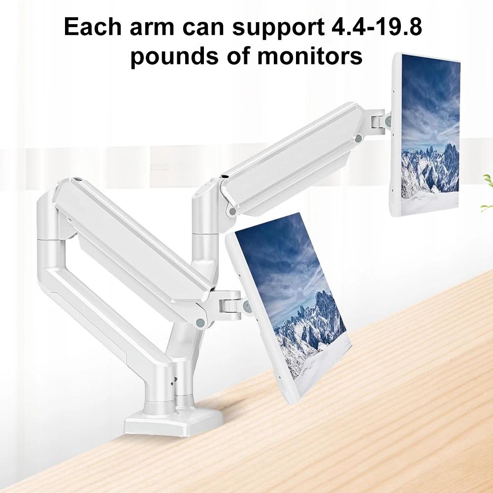 Dual Monitor Stand with C Clamp Monitor Desk Mount Holds Up To 19.8lbs Grommet Mounting Base for 13 To 32 Inch Computer Screens