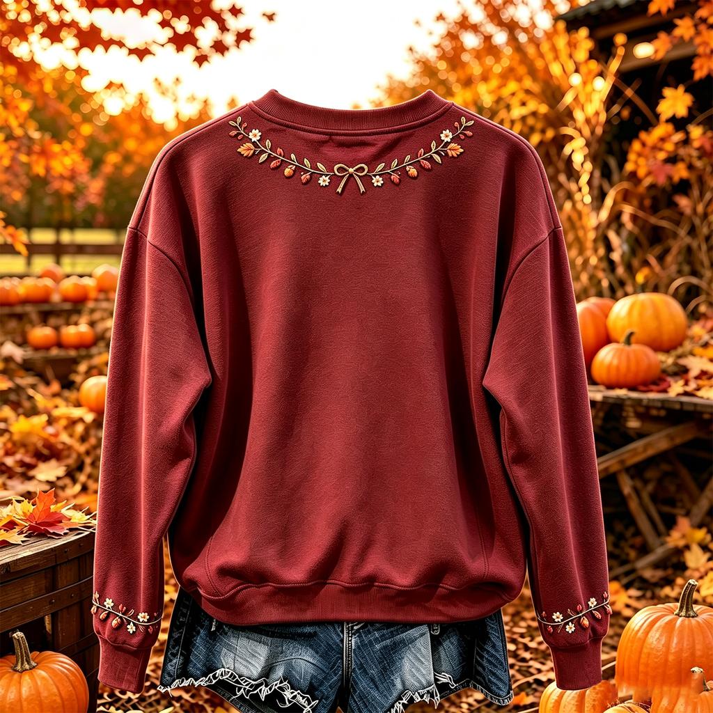 Women's Christmas Print Long Sleeve Crewneck Pullover Sweatshirt Casual Top