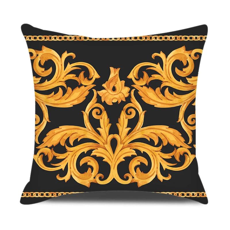 European Style Home Decorative Cushion Cover 18X18 Inches Geometric Printed Throw Pillowcase Baroque Decor Pillow Cover For Sofa