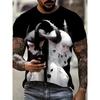Summer Mens T-shirt Creative Cortoon 3D Printed Short Sleeved T-shirt Fashionable Comfortable Soft Breathable Large Loose T-shirt