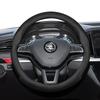KTDJ9 Suitable for Skoda Ultra-Thin Breathable Leather Steering Wheel Cover Suitable for Octavia 2 3 A7 1 Superb Roomster A5