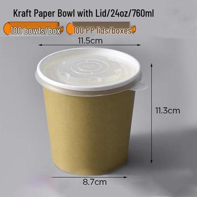 Homeglen Einweg-Kraftpapier-Suppenschalen mit Deckeln