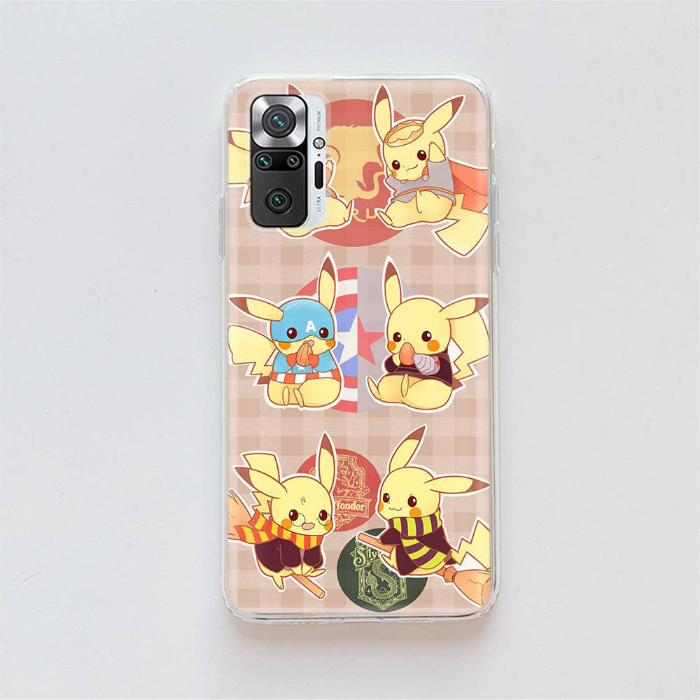 Transparent Case for Samsung A04 A14 A23 A34 A54 M23 M33 M52 M53 Realme Narzo 50 50I 50a Prime C35 C55 C30S 10 9 Pro K-87 Cute Pikachu
