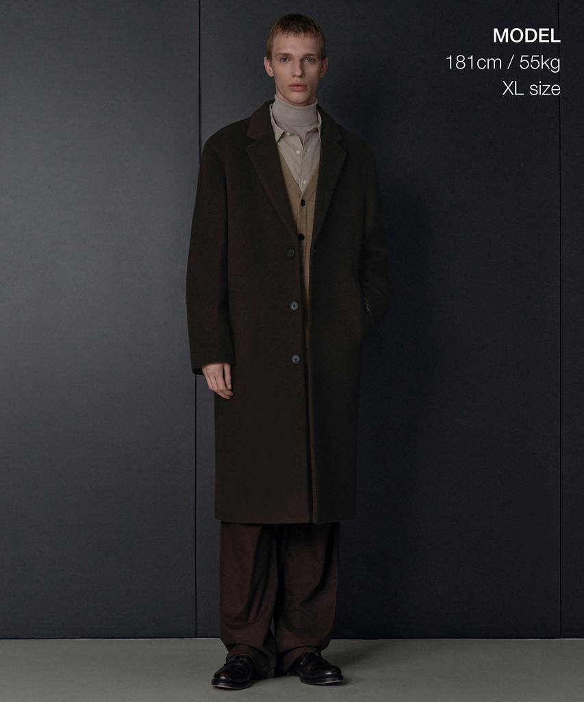 Musinsa Standard Cashmere Blend Oversized Single Coat [Baroque Brown]