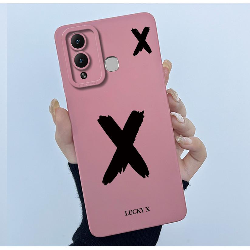 

For Infinix Hot 12 Play Hot 12 X6816 X6816C Case Cover Lucky Initial Letter Soft Matte Phone Bumper for Infinix Hot 12i X665B Infinix Hot 12i