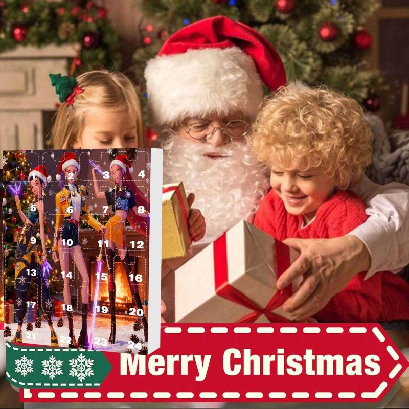 Kpop Demon Hunters Advent Calendar Blind Box With 24Pc 2D Acrylic Pendant Christmas Tree Decor Christmas Countdown Calendar Gift