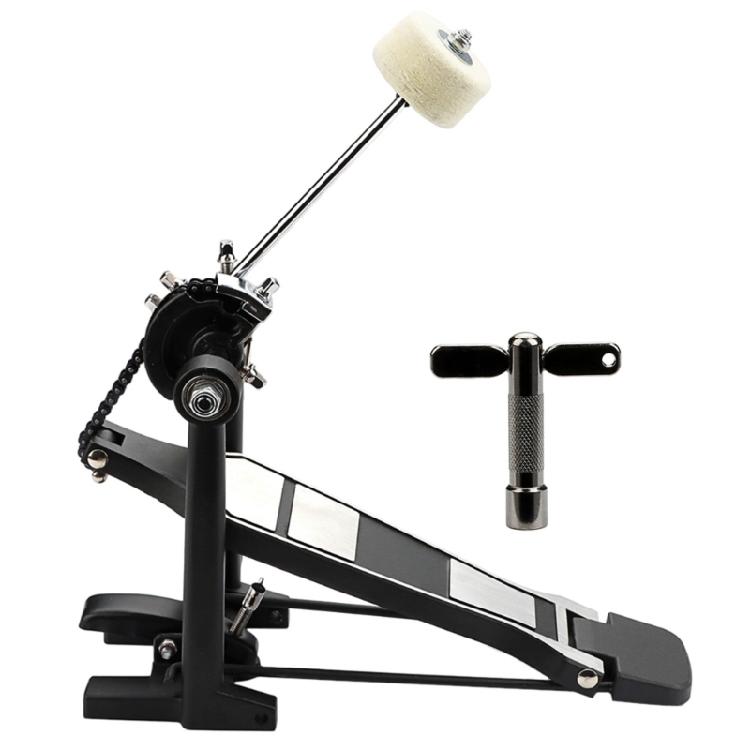 

Одинарная педаль для бас-барабана с войлоковым колотушкой и ключом для барабана Педали для бас-барабана для начинающих и профессиональных барабанщиков Прочная 1