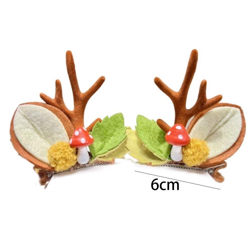 1 Paar Niedlicher Elchgeweih Weihnachts-Haarspange Tragbare Haarspangen Weihnachts-Kopfschmuck Weihnachtsdeko