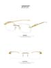 Cheetah Frameless Square Retro Leopard Metal Sunglasses 2022 Trend