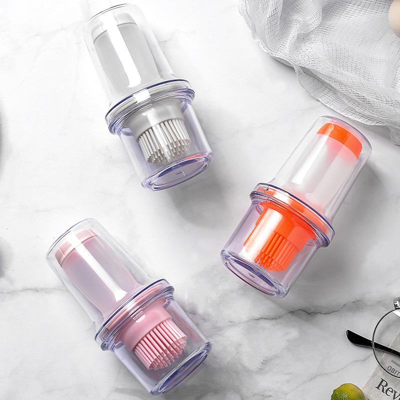 Oil Bottle Brush Silicone Glass Container Kitchen Olive Pump Pot Vinegar Spray BBQ Cookware Dispenser Cooking Condiment Tool