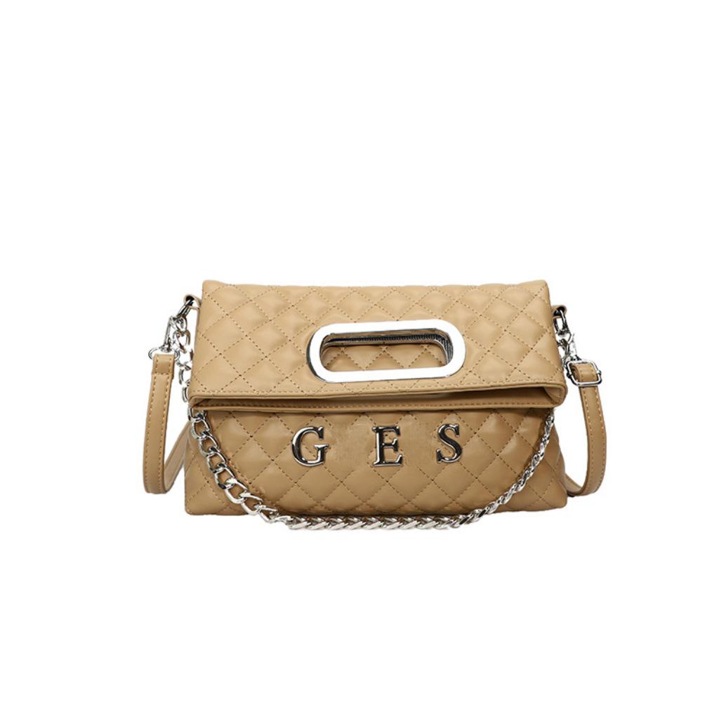 

Light Luxury Diamond Pattern Foldable Crossbody Bag - Women s Versatile Chain Shoulder Bag хаки