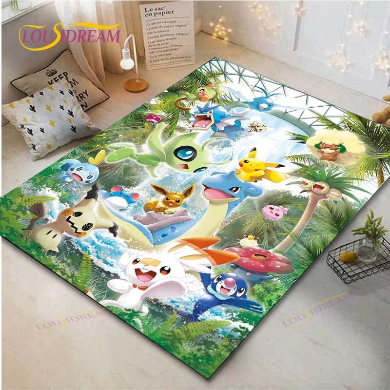 Pokémon Pikachu Teppich Wohnzimmer Schlafzimmer Bettvorleger Arbeitszimmer Computerstuhl Heimtextilien Fußmatte Teppich