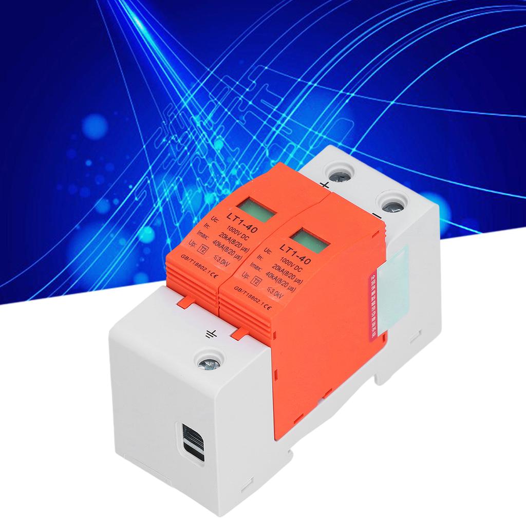 Voltage Surge Arrester Device 2P Protective DC Photovoltaic Protector 20‑40KA 1000V LT1‑40