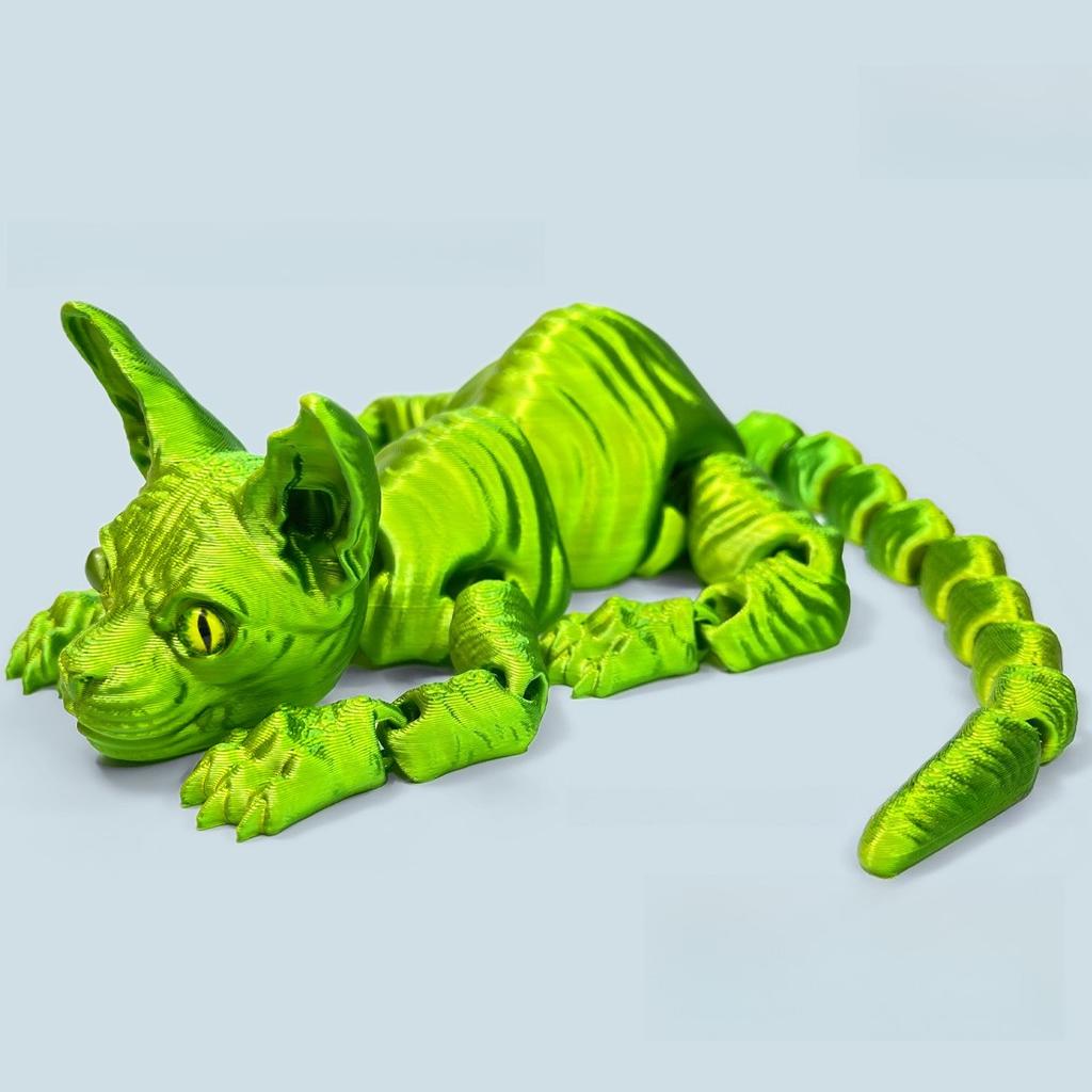 3D-gedruckte Sphynx-Katze Realistische Nacktkatzen-Figur Niedliches 3D-gedrucktes Spielzeug Bewegliches Fidget-Spielzeug für Liebhaber Wohndekor
