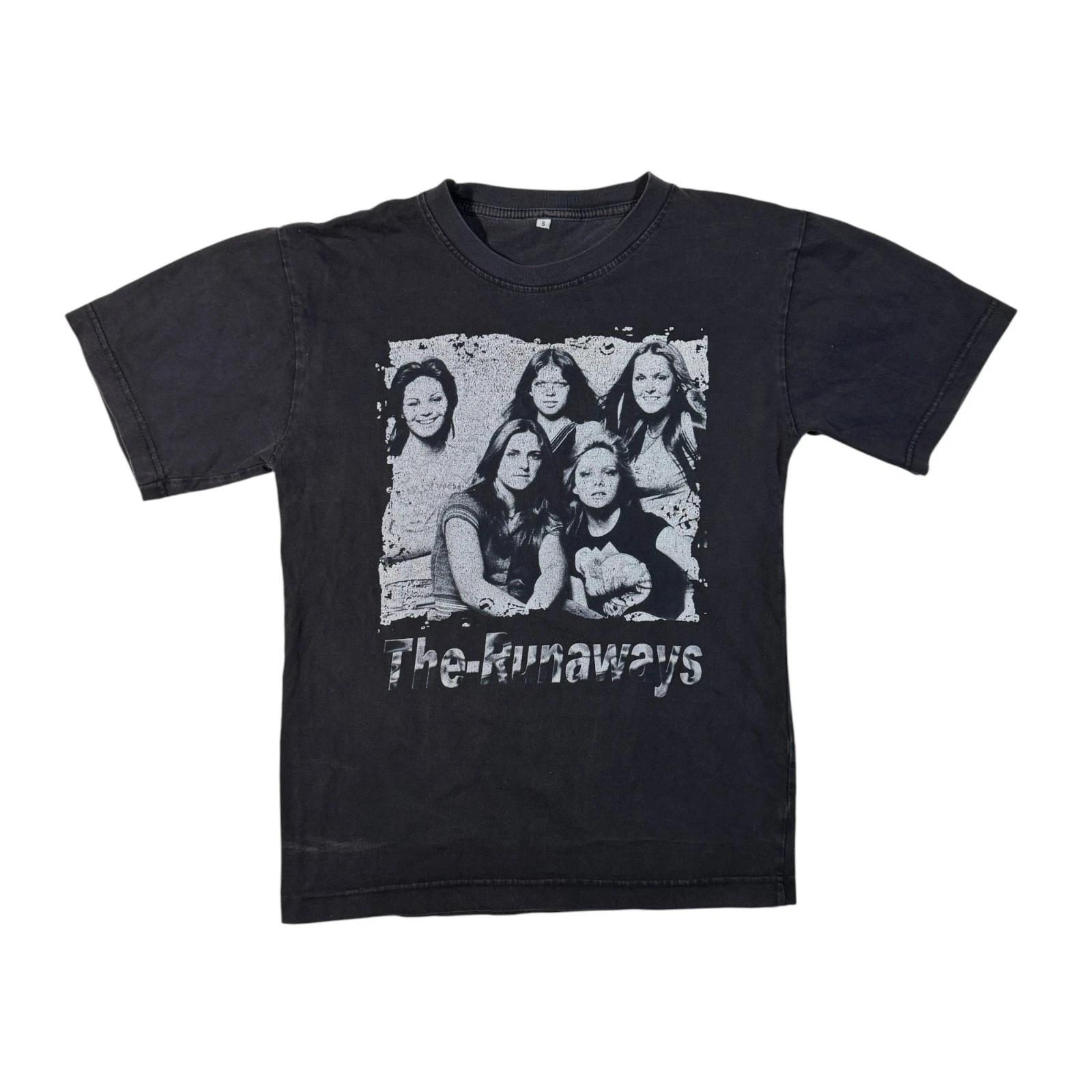 Винтажная футболка The Runaways Хард Глэм Рок-группа Выцветшая футболка S M