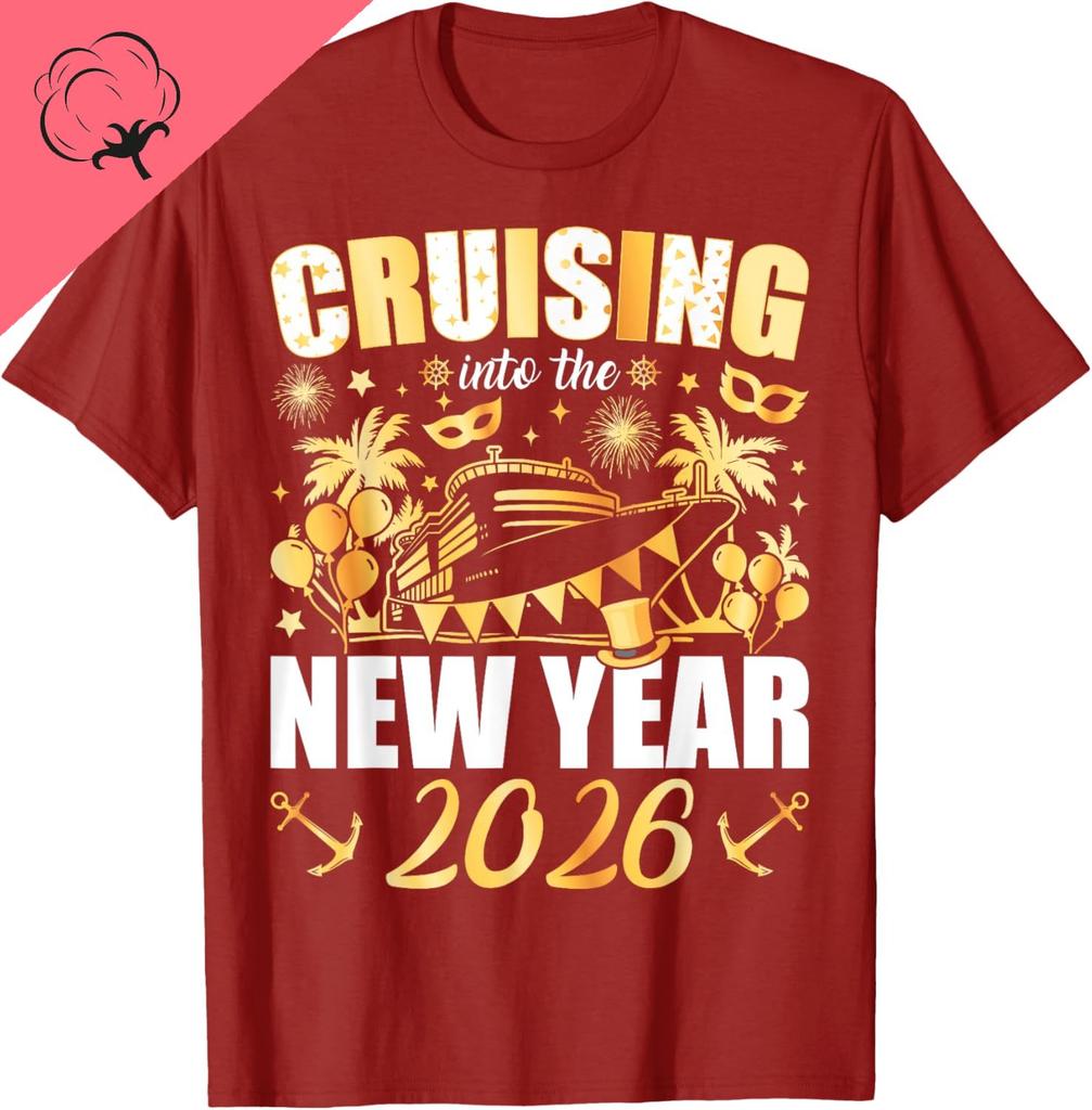 New 2026 New Year Eve Party  Family Festival Theme TShirt for MenWomen  Short Sleeve Round Neck Loose Top