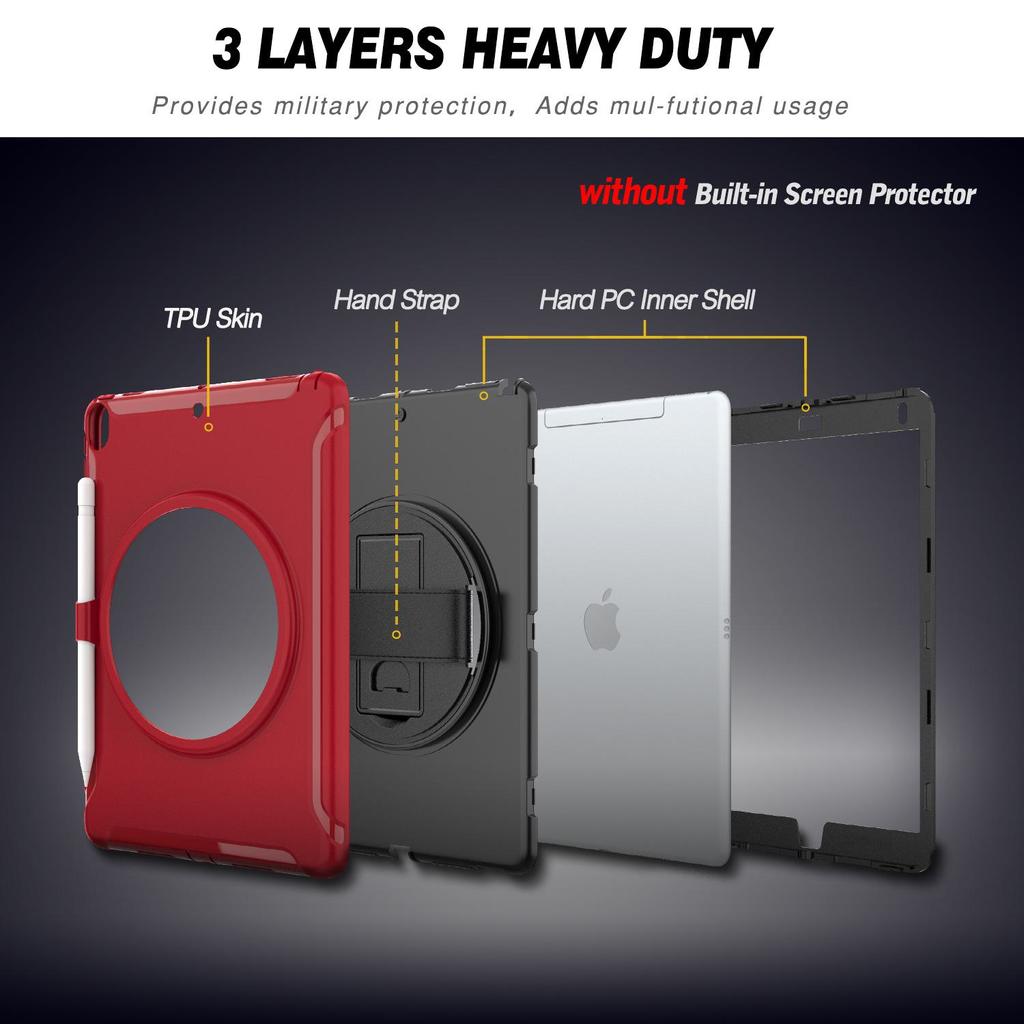 Protective 3-in-1 Anti-Fall Case for iPad Air 10.5 Inch with Pen Slot
